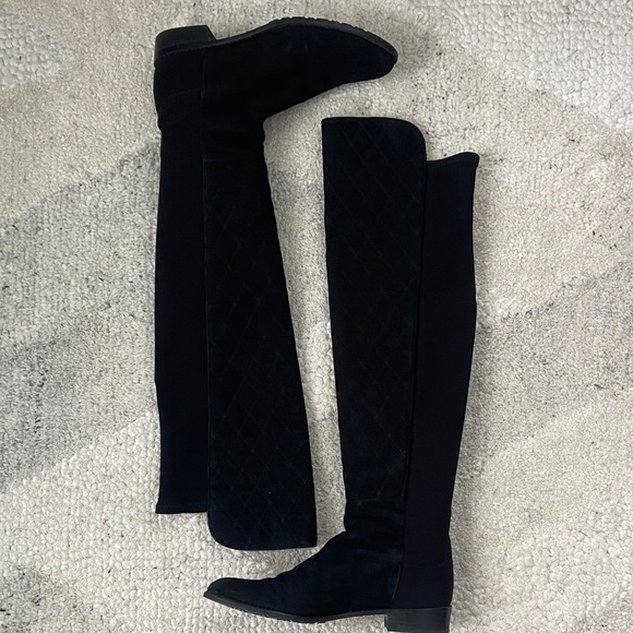 Stuart Weitzman Shoes - Stuart Weitzman 5050 Quilted Suede Riding Boots